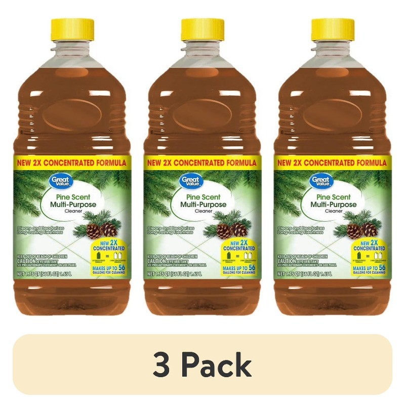 (3 pack) Great Value Multi-Purpose Cleaner, Pine Scent, 56 fl oz