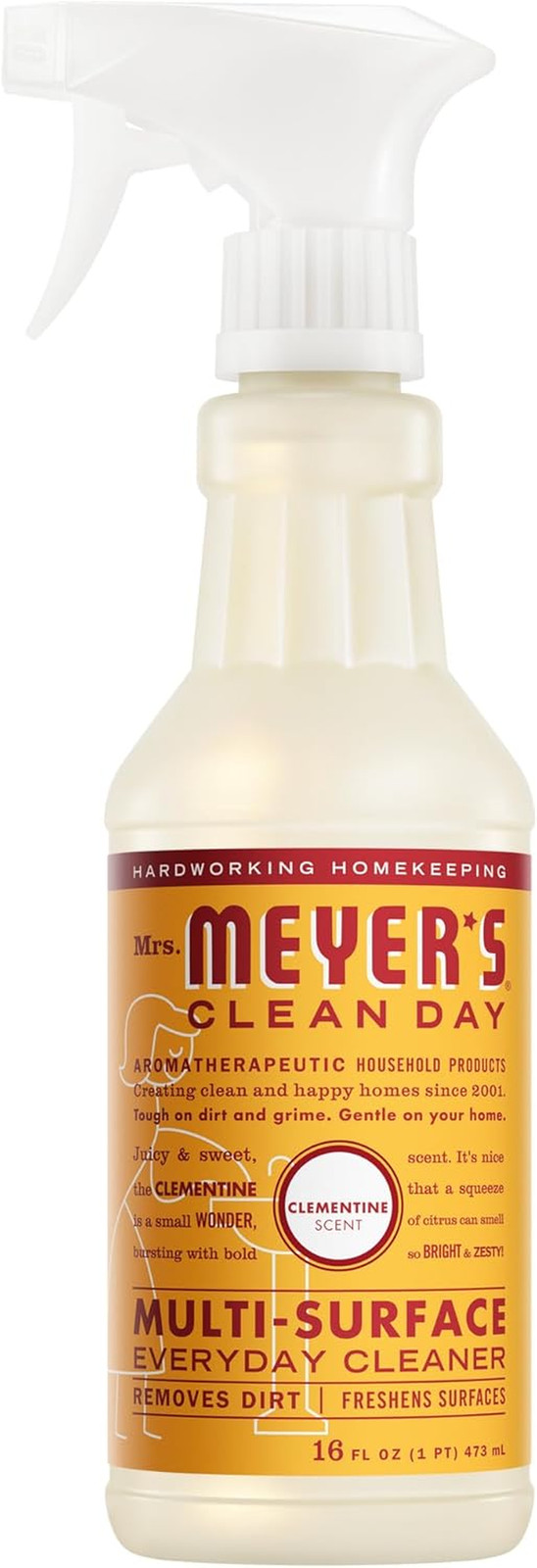 Mrs Meyers Multi-Surface Everyday Cleaner Spray Clementine Scent 16 oz