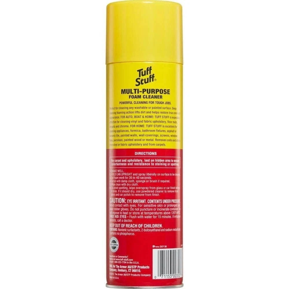 Tuff Stuff 22 oz Multi Purpose Foam Cleaner 2-Pack 00350 Upholstery Carpet Car