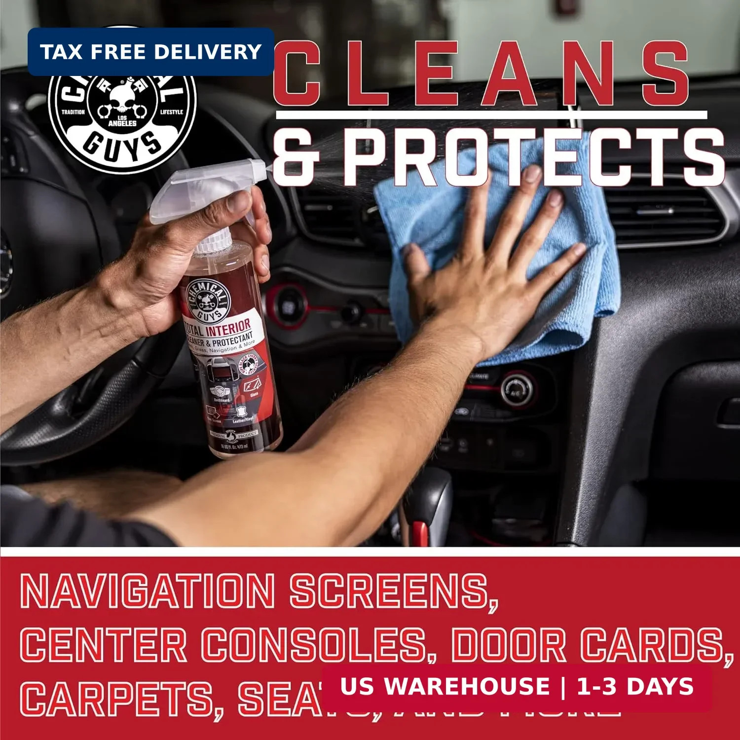 Chemical Guys Total Interior Cleaner & Protectant 2 Pack 16 oz Each Black Cherry