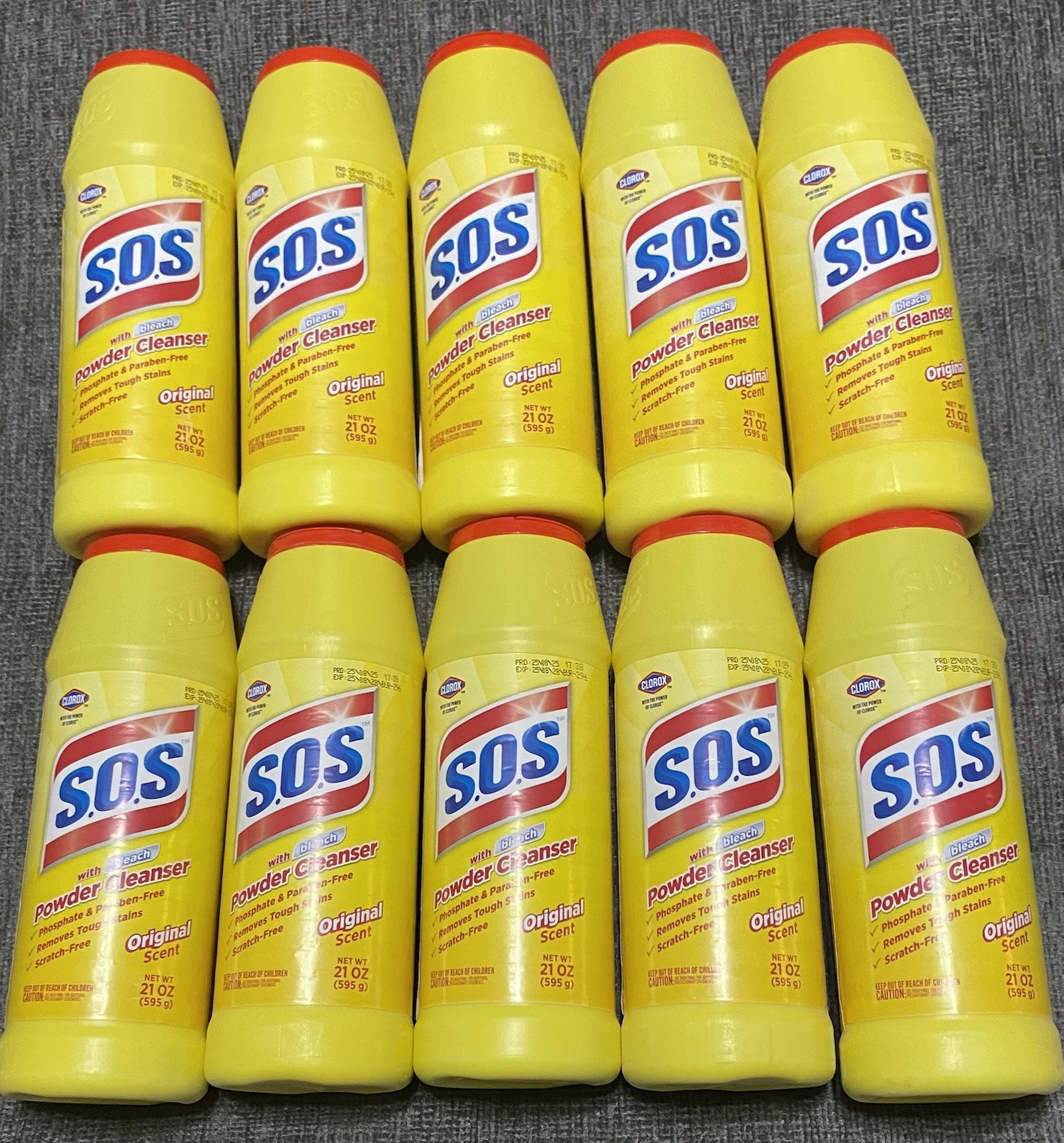 10 BTLS Clorox S.O.S W/ Bleach , Power Cleanser Original Scent 21oz Each