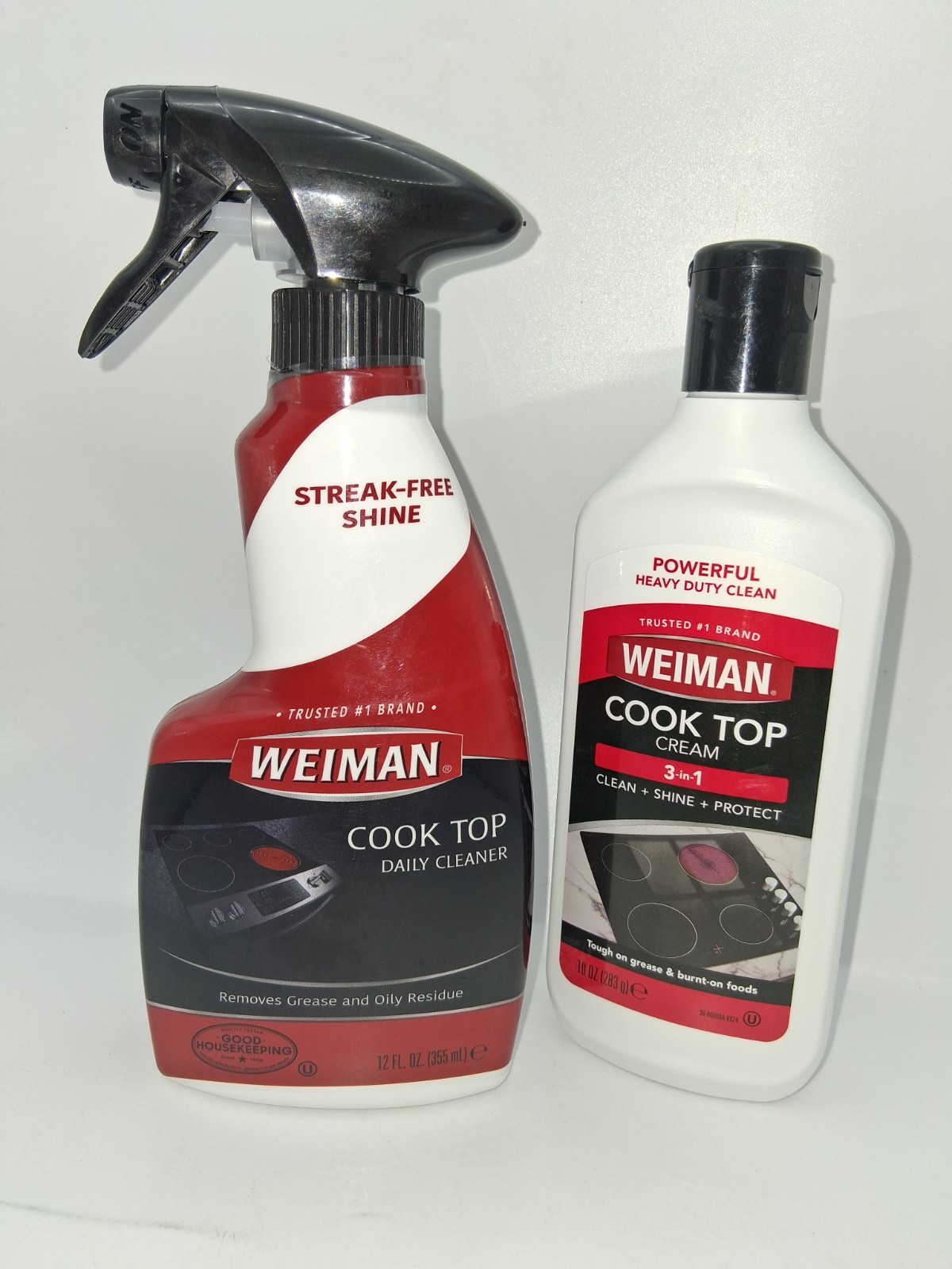 Weiman Cooktop Cleaner 12oz Streak Free Surface Cleaner And Cooktop Cream 10 Oz