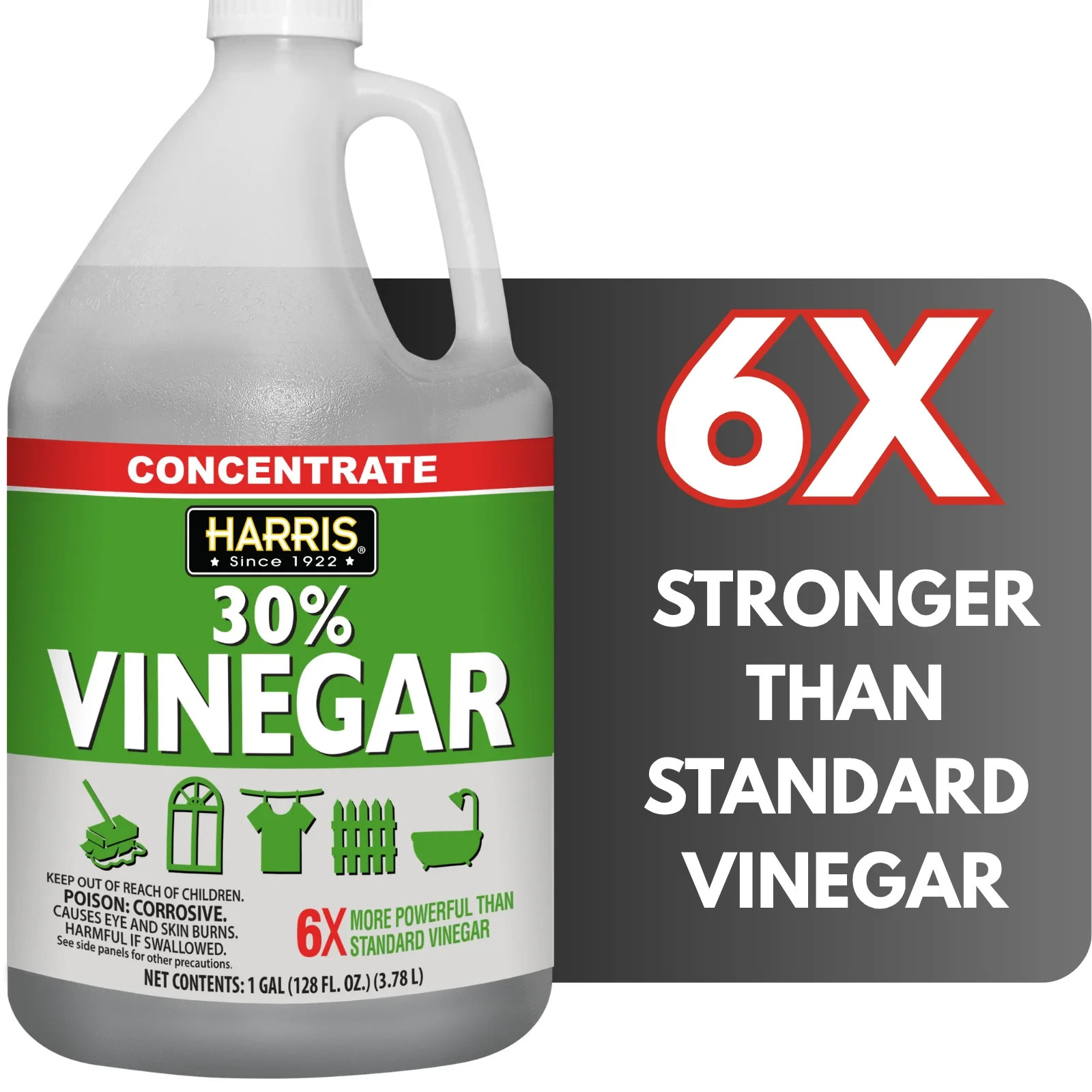 2 Pack Harris 30 Percent Vinegar Concentrated All Purpose Cleaner 1 Gallon Jug