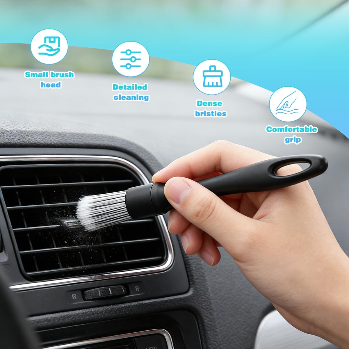 5 Pcs Car Detailing Brush Kit Automotive Interior Exterior Detailing Kit