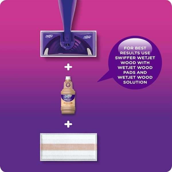 Swiffer WetJet Wood Floor Cleaner Refill QuickDry Formula 2 Bottles 1.25L Each