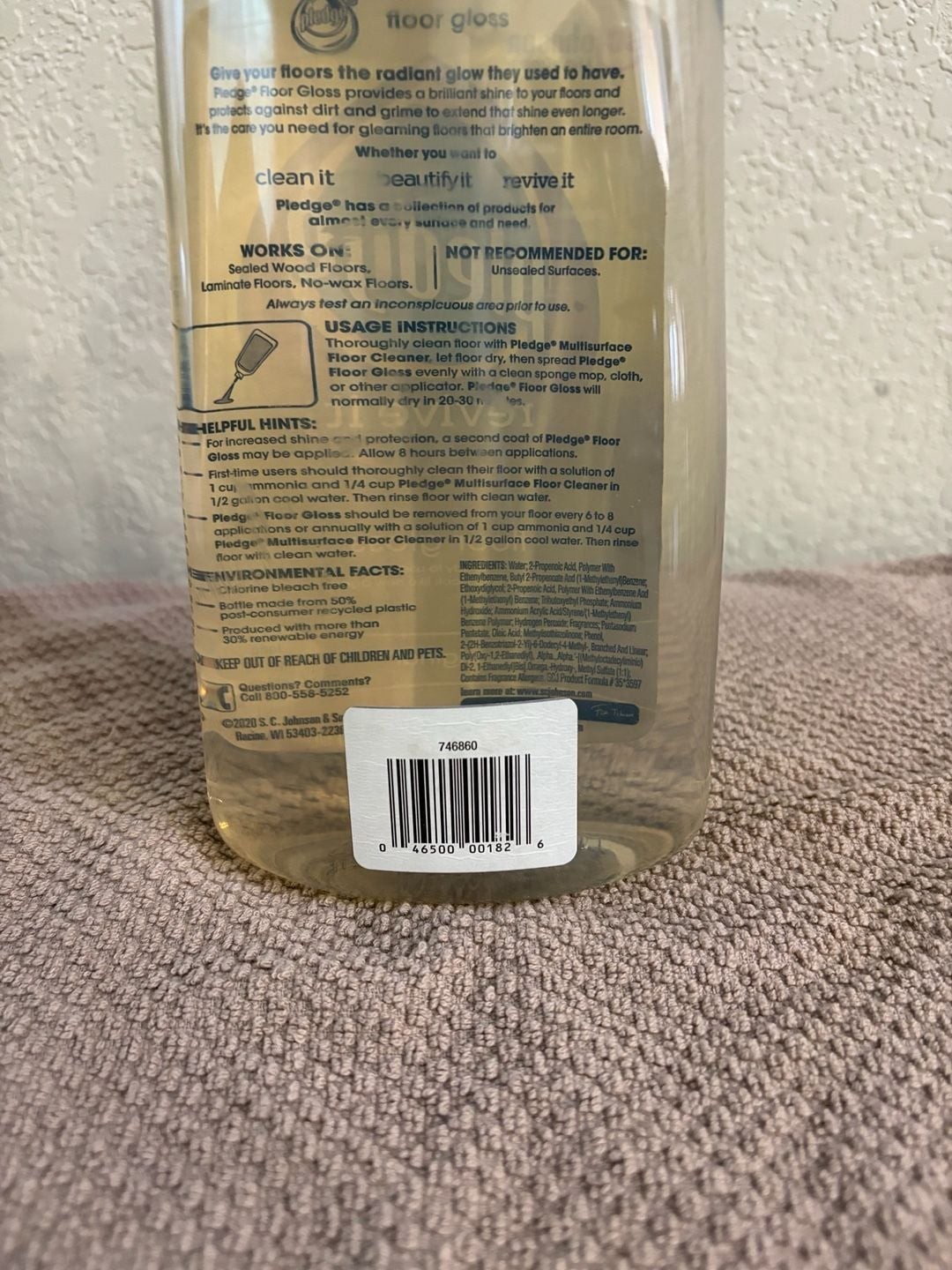 Vintage Pledge Revive It Floor Gloss Cleaner Original Scent 27 fl oz. 95% full