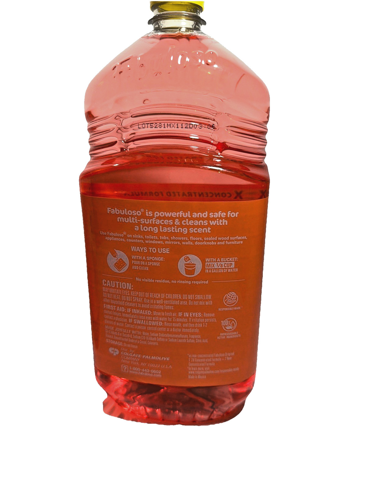 (2 PACK) Fabuloso All Purpose Floor Surface Cleaner, Peach Scent, 56 fl oz 10% D