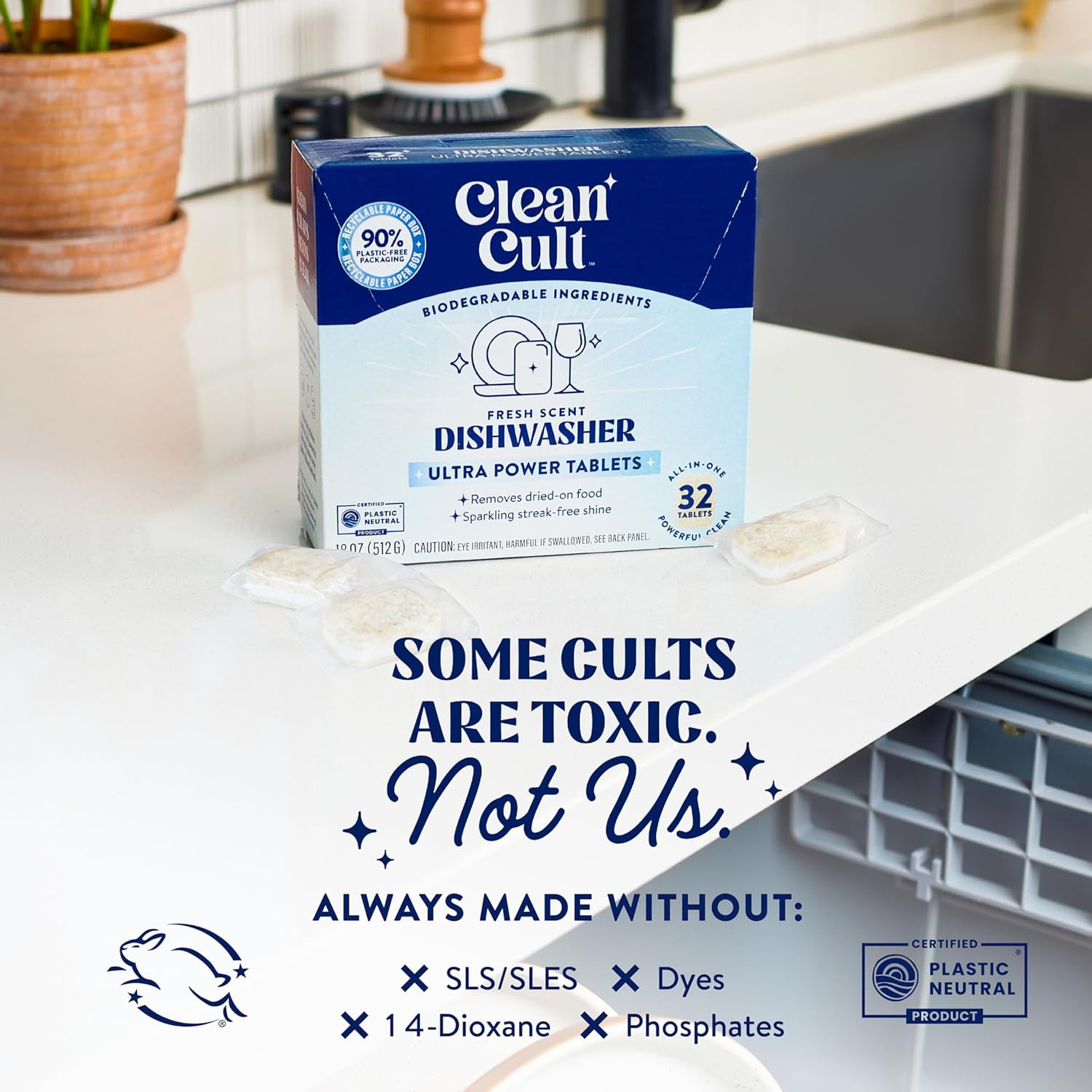 Ultra Power Dishwasher Detergent Pods for Sparkling Streak-Free Shine, All-In-On