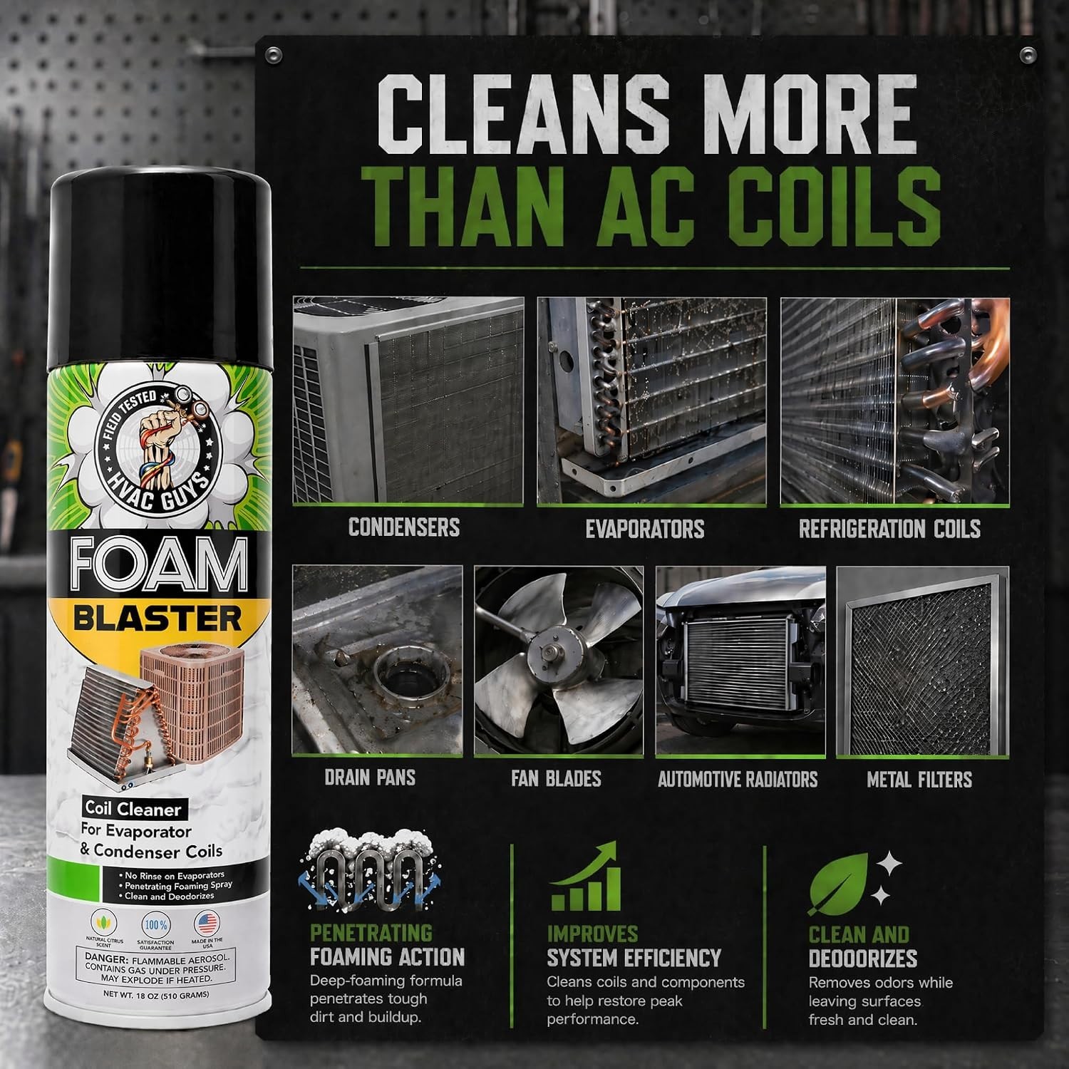 Deep Penetrating AC Coil Cleaner Foam – 6 Pack HVAC Evaporator & Condenser Spray