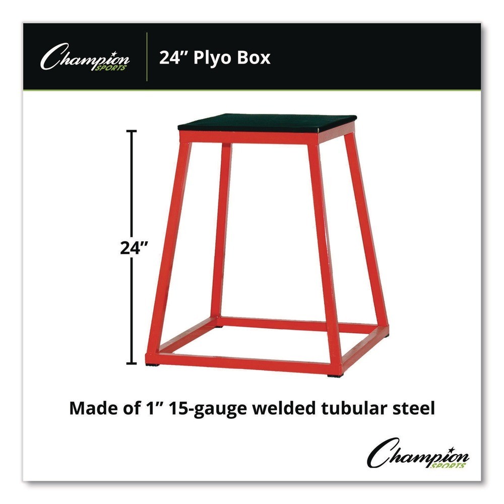 Champion Sports PXB24 21″ x 21″ Base 24″H Plyo Box – Red/Black New
