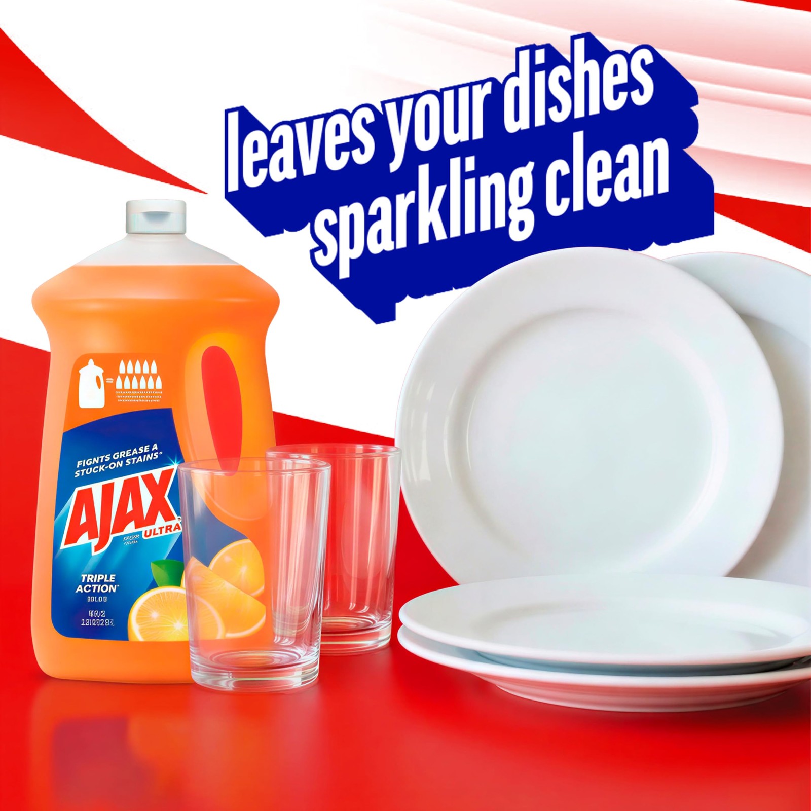 Ajax Ultra Triple Action Liquid Dish Soap Orange Scent 90 fl oz Bottle