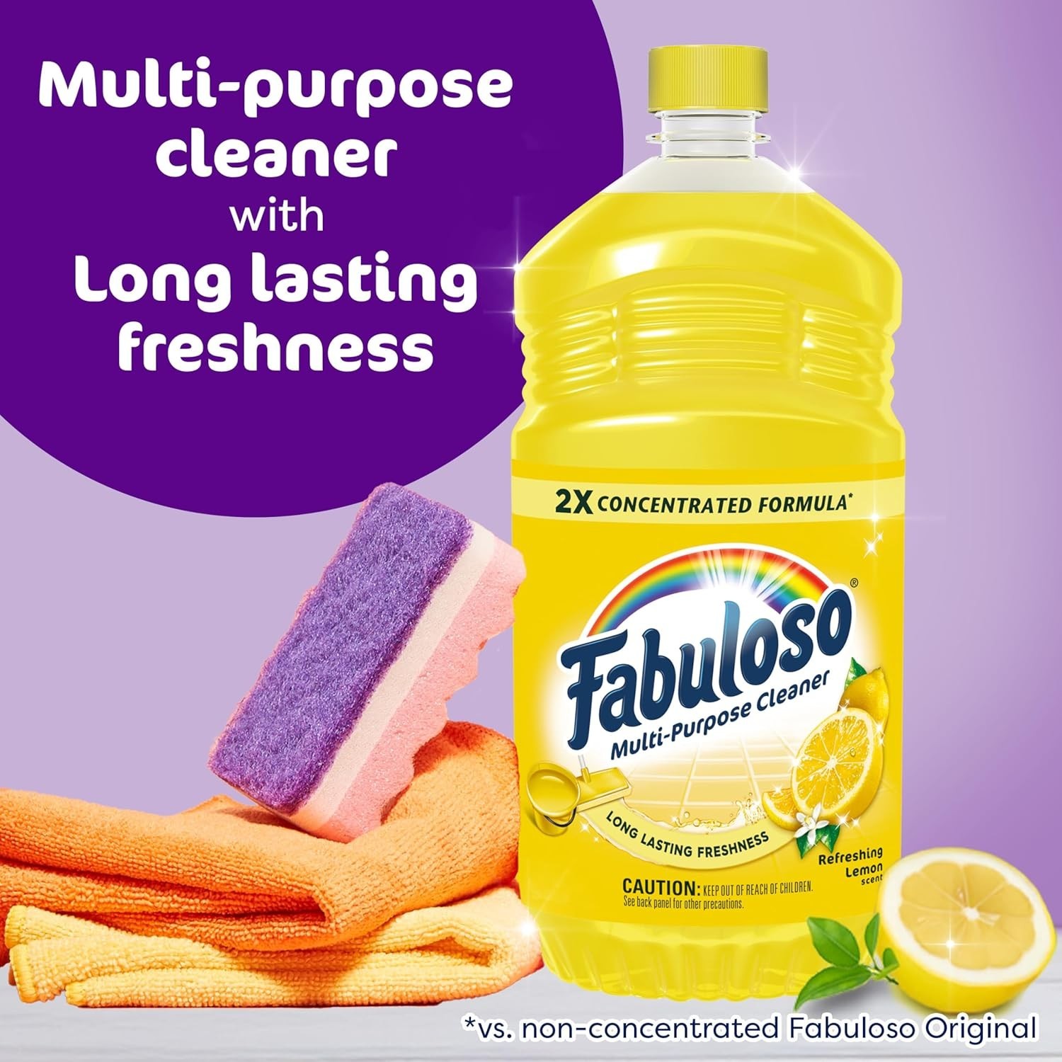 Powerful 2X Concentrated Cleaner – Lemon Scented, Versatile & Safe – 56 Oz