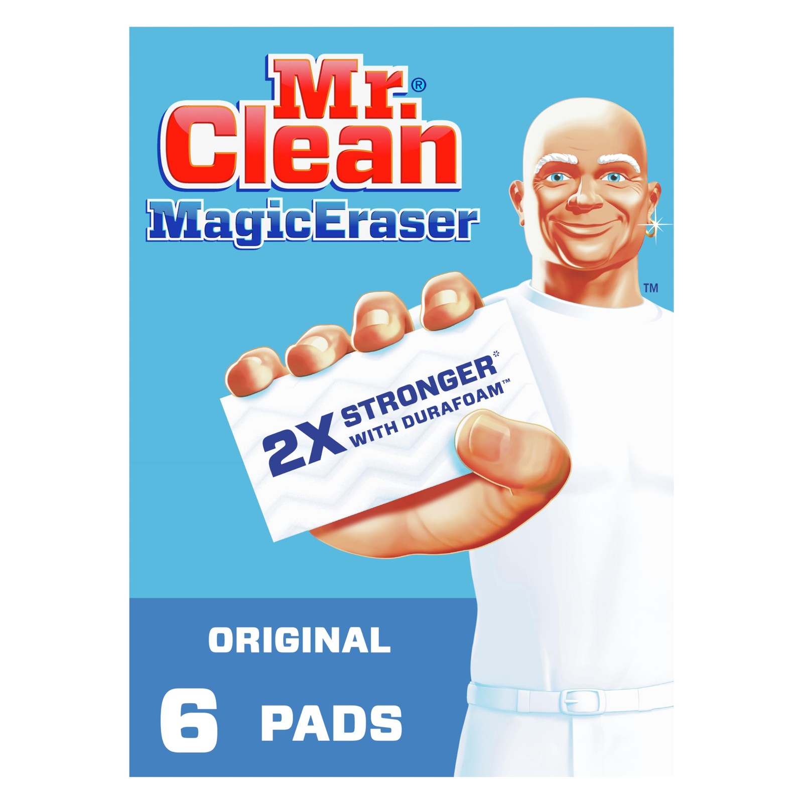 Mr. Clean Magic Eraser Original Pads, Extra Sticky Multi‑Purpose Cleaner, 6 Ct