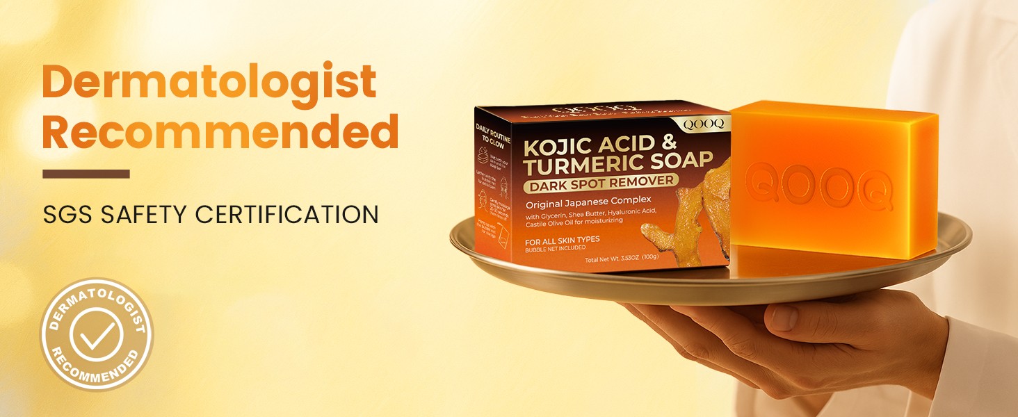 Turmeric Kojic Acid Soap for Dark Spots Remover – Facial Cleansing Bar with