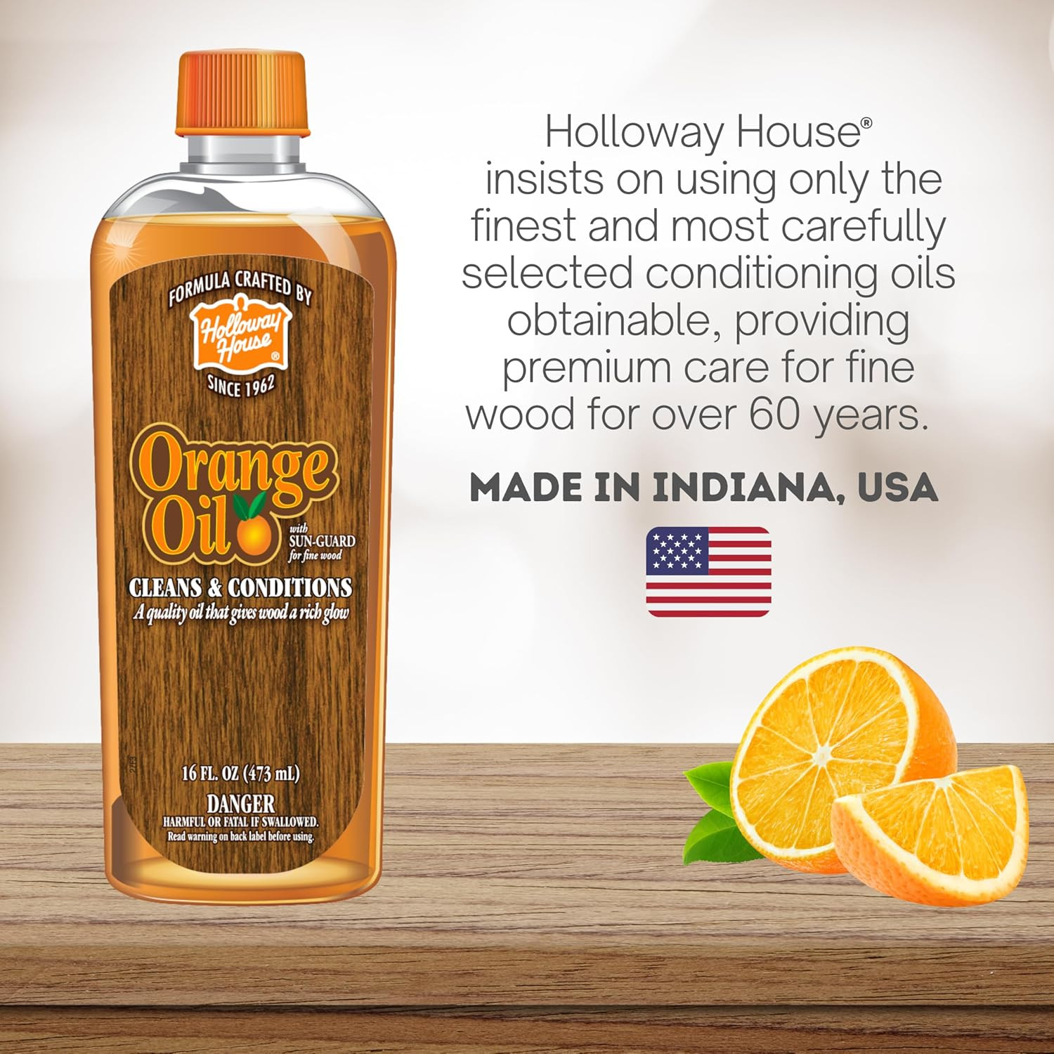 Orange Oil Cleaner 16Oz, 6Pk W/Sun-Guard for Fine Wood | Cleans & Conditions | R