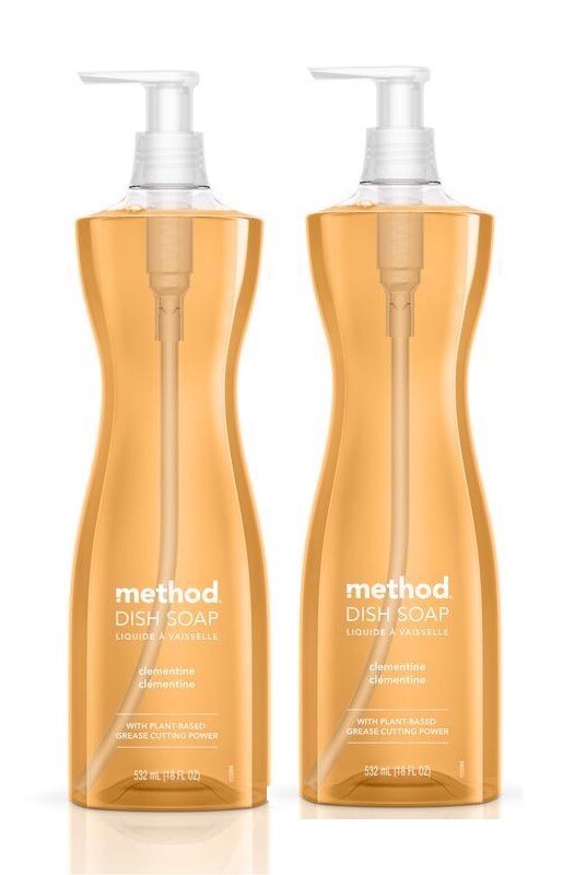 2 ~ Method Dish Soap Clementine Scent Plant Based Grease Cutting Power 18 oz