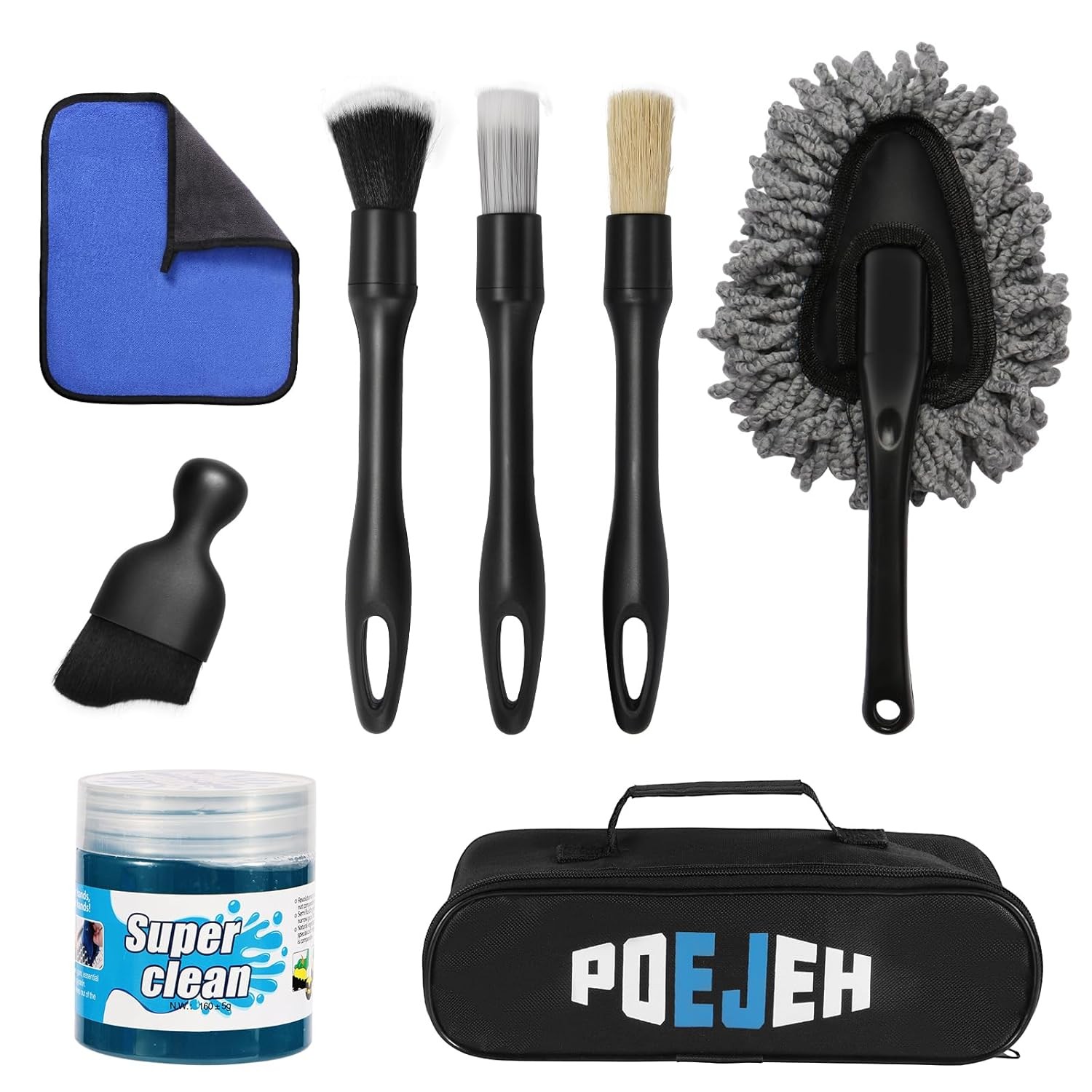 Car Cleaning Kit 8-Piece Interior Exterior Cleaning Supplies Gel Car Wash