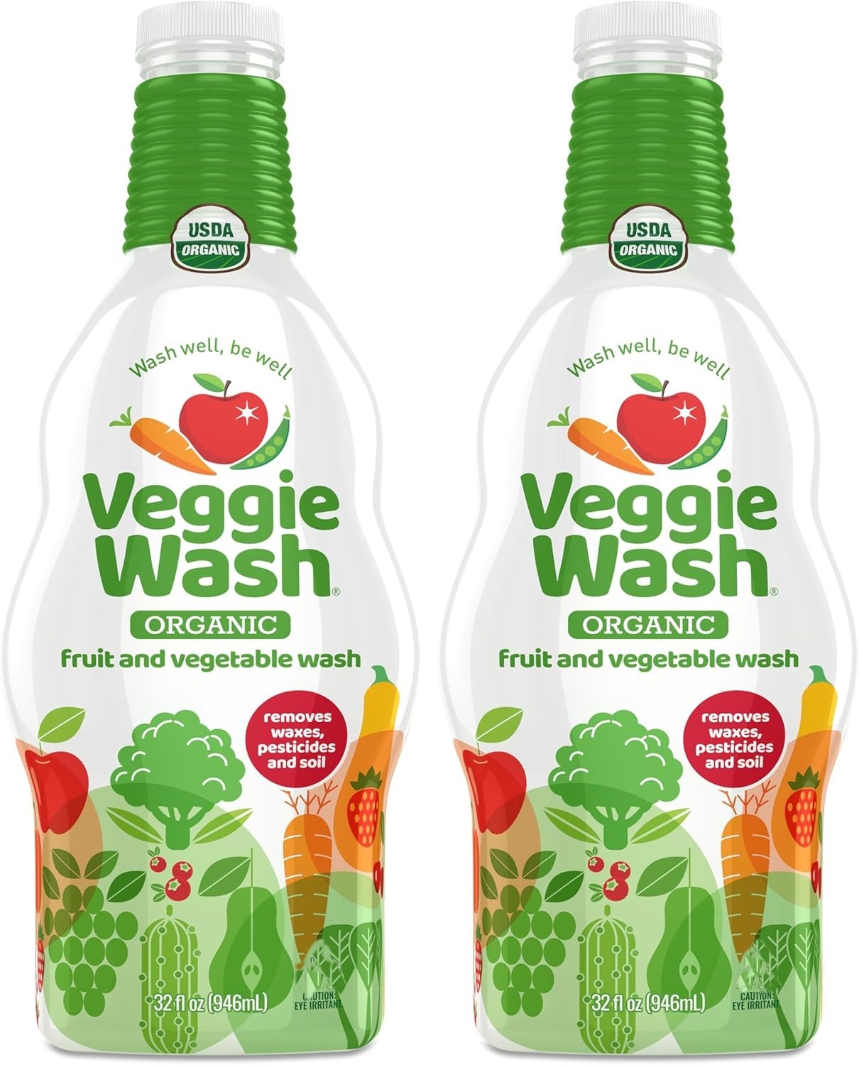 Organic Veggie Wash USDA Certified Fruit and Vegetable Wash 32 Fl Oz (2 Bottles)