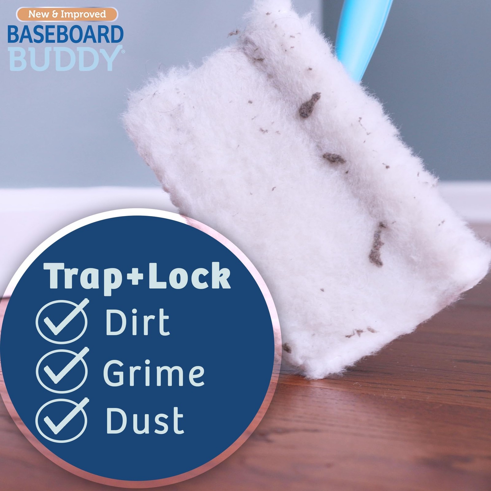 Baseboard Buddy | Lightweight Home Cleaning Essential, Buddy, Blue