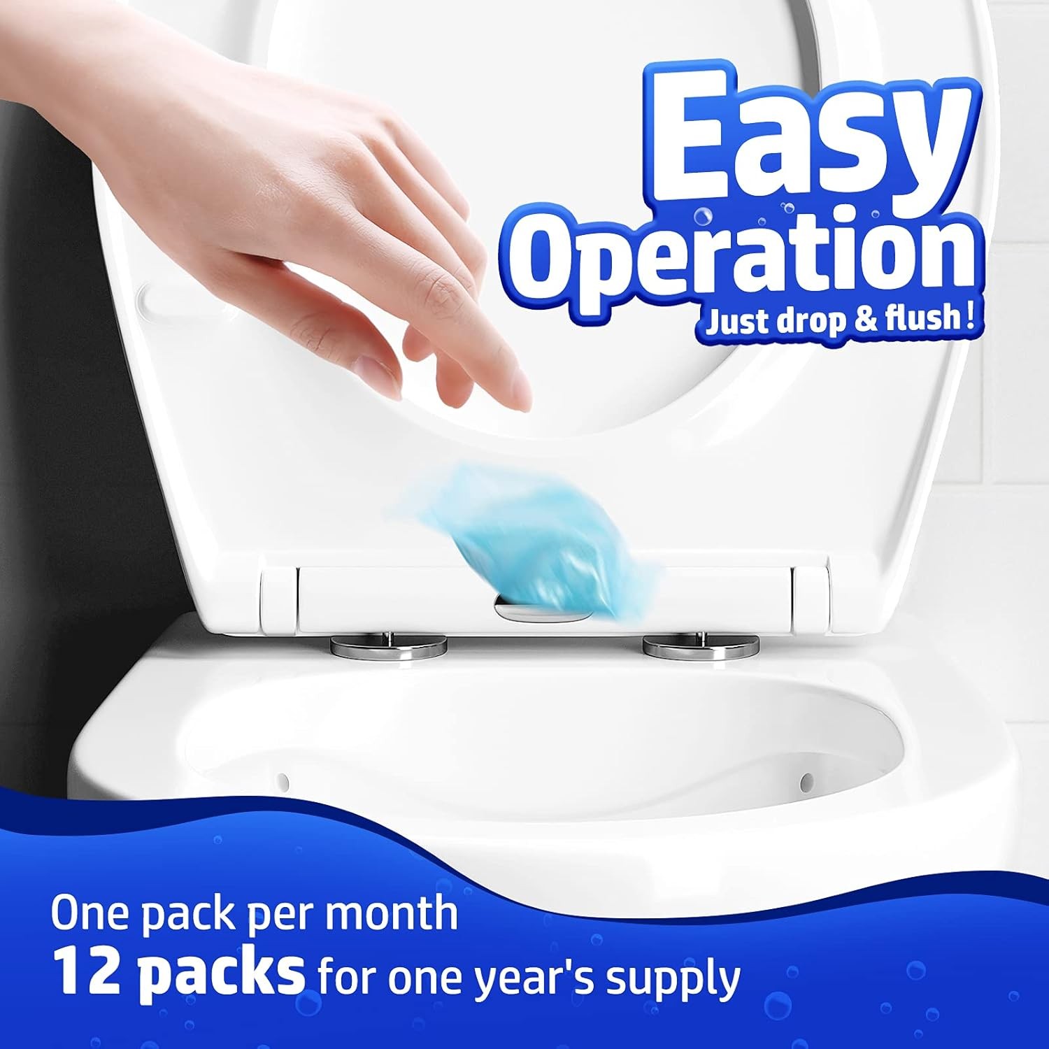Septic Tank Treatment 12 Pcs for 1 Year Supply Dissolvable Packs Easy Operation