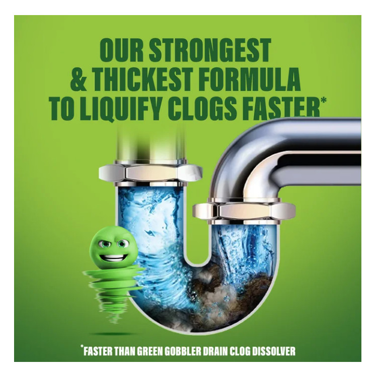 Green Gobbler Industrial Strength Drain Clog Remover & Cleaner Liquid Gel- 64oz.