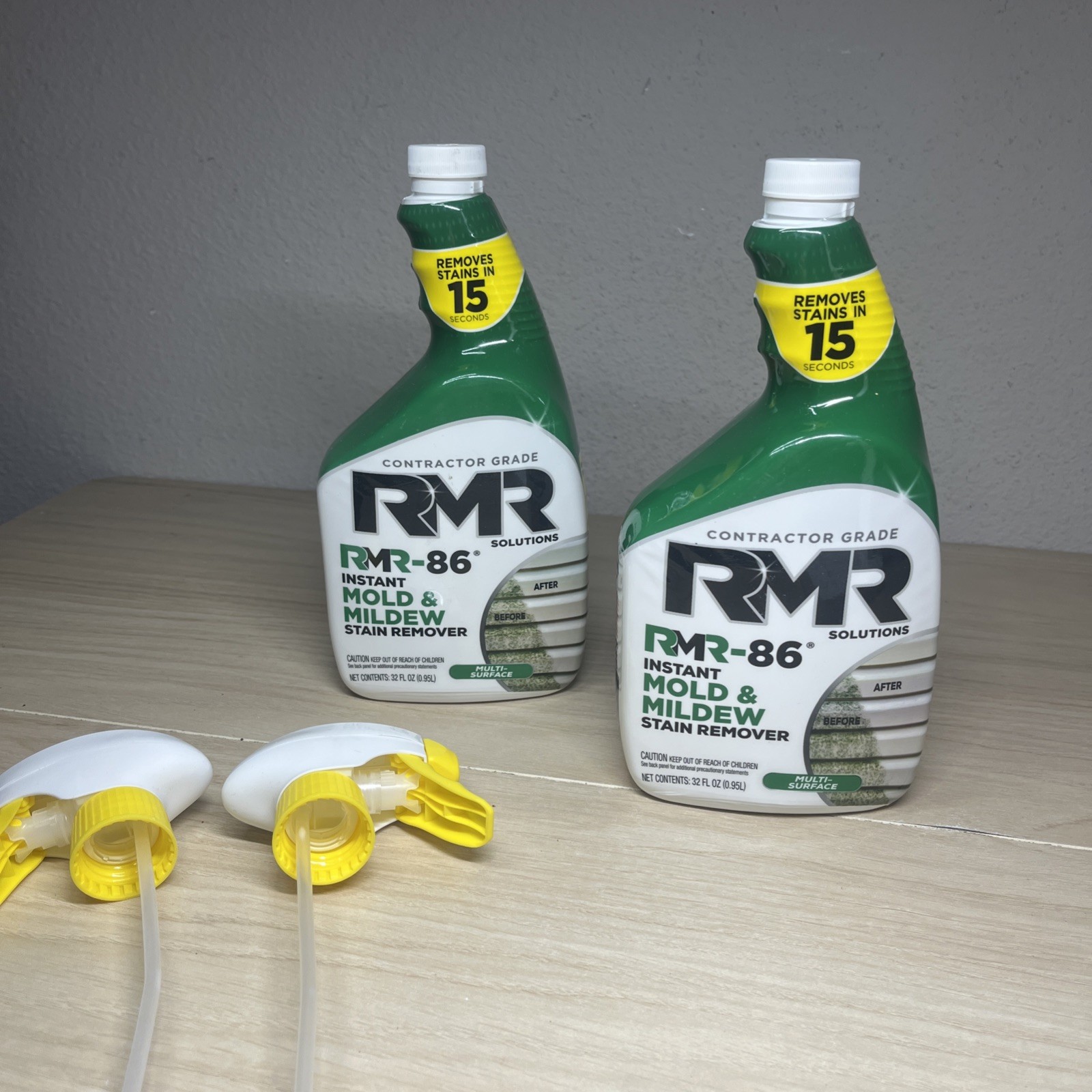 Lot Of 2 RMR-86 Solutions Instant Mold & Mildew Stain Remover Multi Surface 32oz