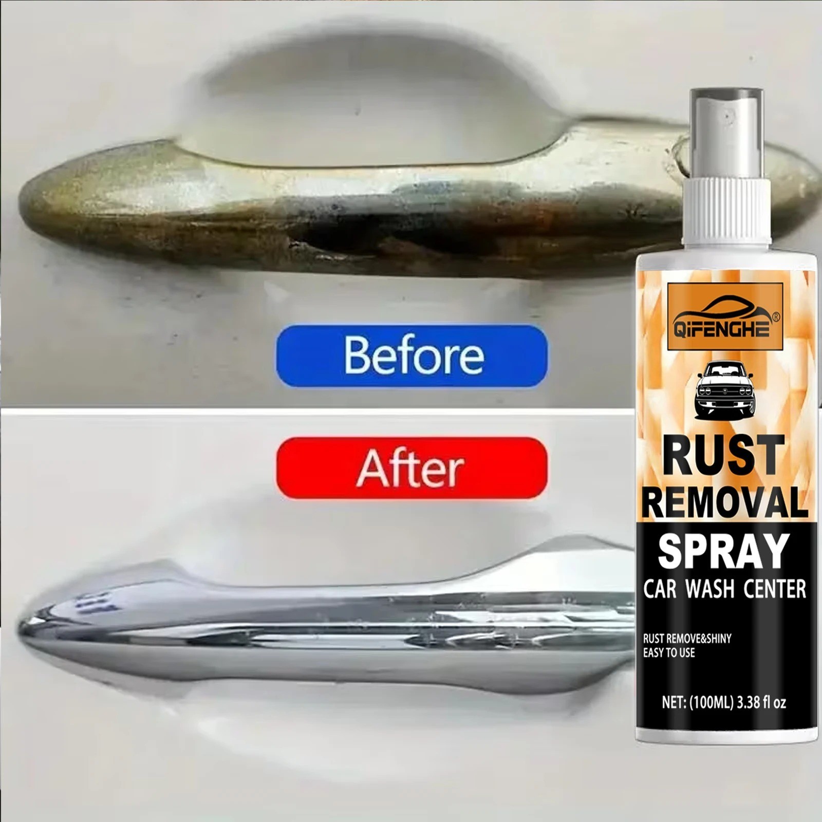 Rust Remover Spray for Metal Iron Steel Chrome Fast Acting Cleaner Safe*