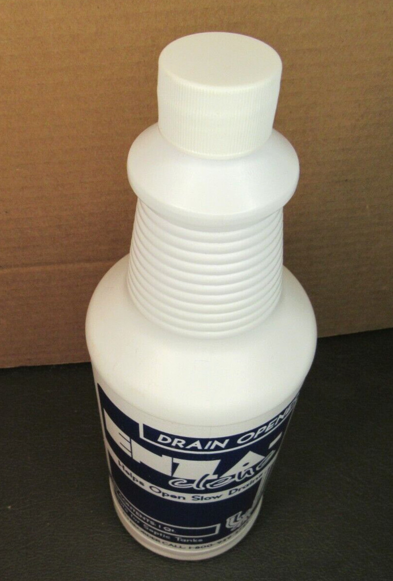 New All Natural ENZA-CLENE Drain Opener Cleaner 1 Quart Environmentally Safe NOS