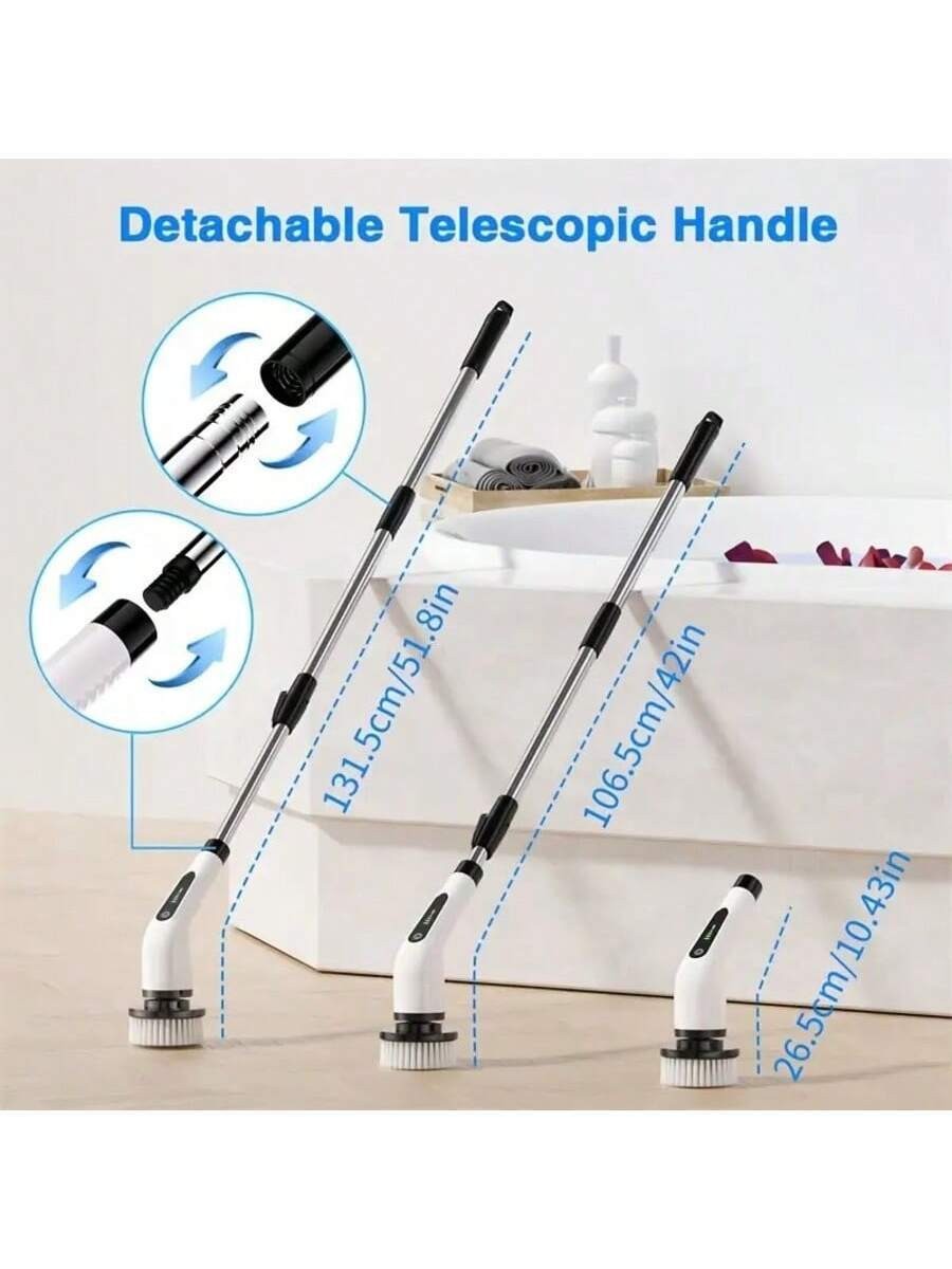 8 IN 1 Electric Spin Scrubber Cordless Power Cleaning Brush Rechargeable Cleaner