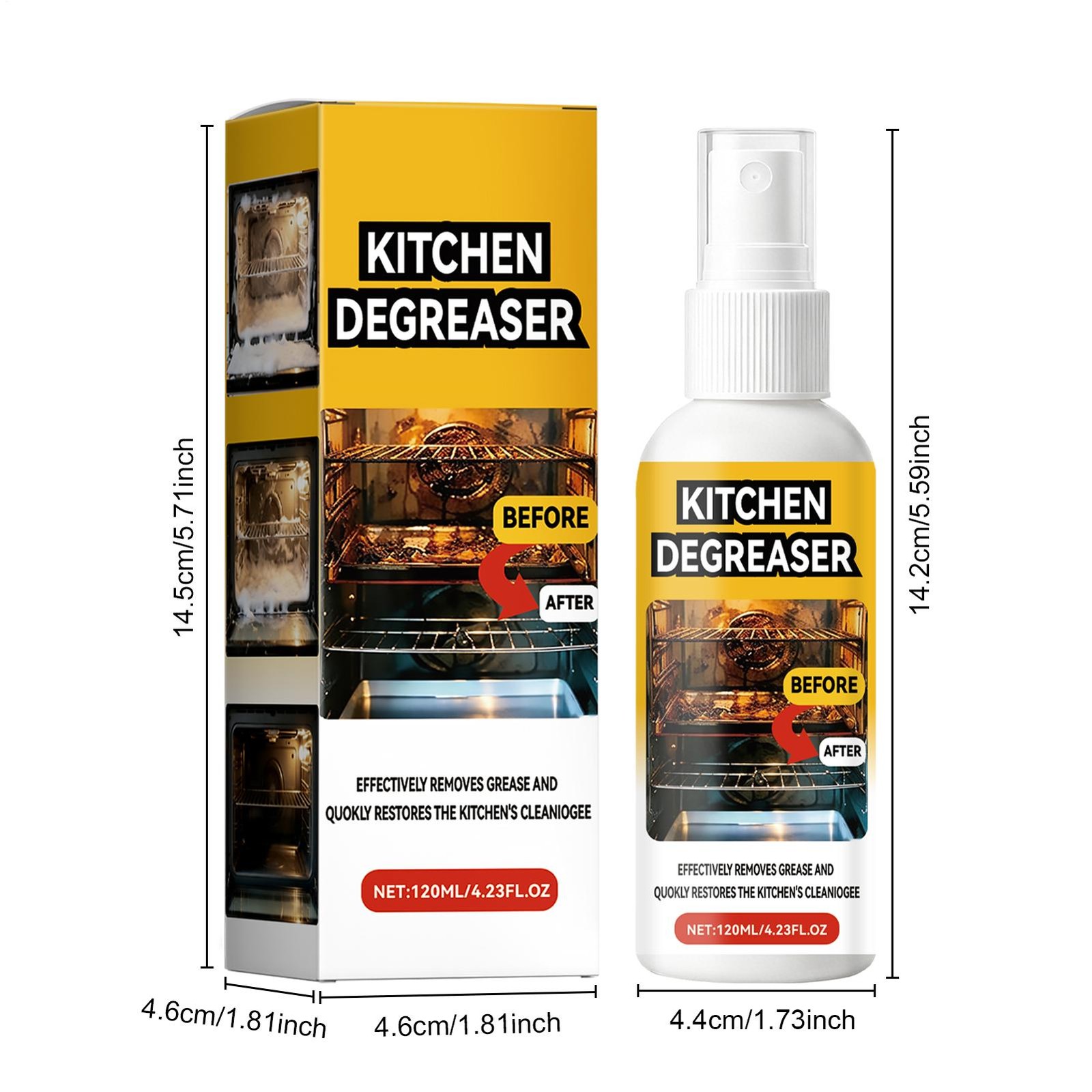 Kitchen Degreaser Heavy Duty Cleaning Stain Remover 120ml Oven Grill Oil Cleaner