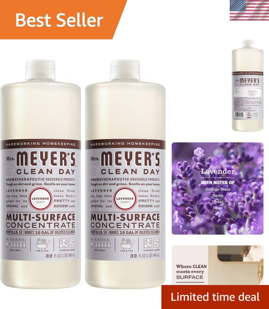 Lavender Scented Multi-Surface Everyday Cleaner – 32 Fl Oz Biodegradable Duo