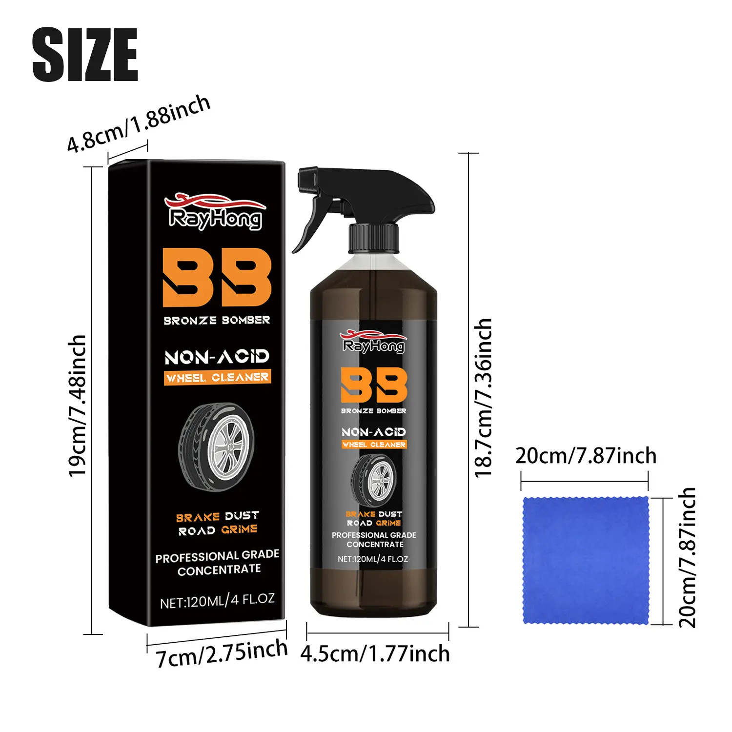 Automotive Rust Remover Spray 120ML – Fast-Acting Iron & Rust Cleaner for Wheels