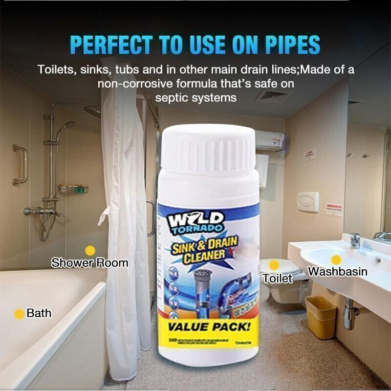 Wild Tornado Powerful Sink & Drain Cleaner High Efficiency Clog Remover & Clean