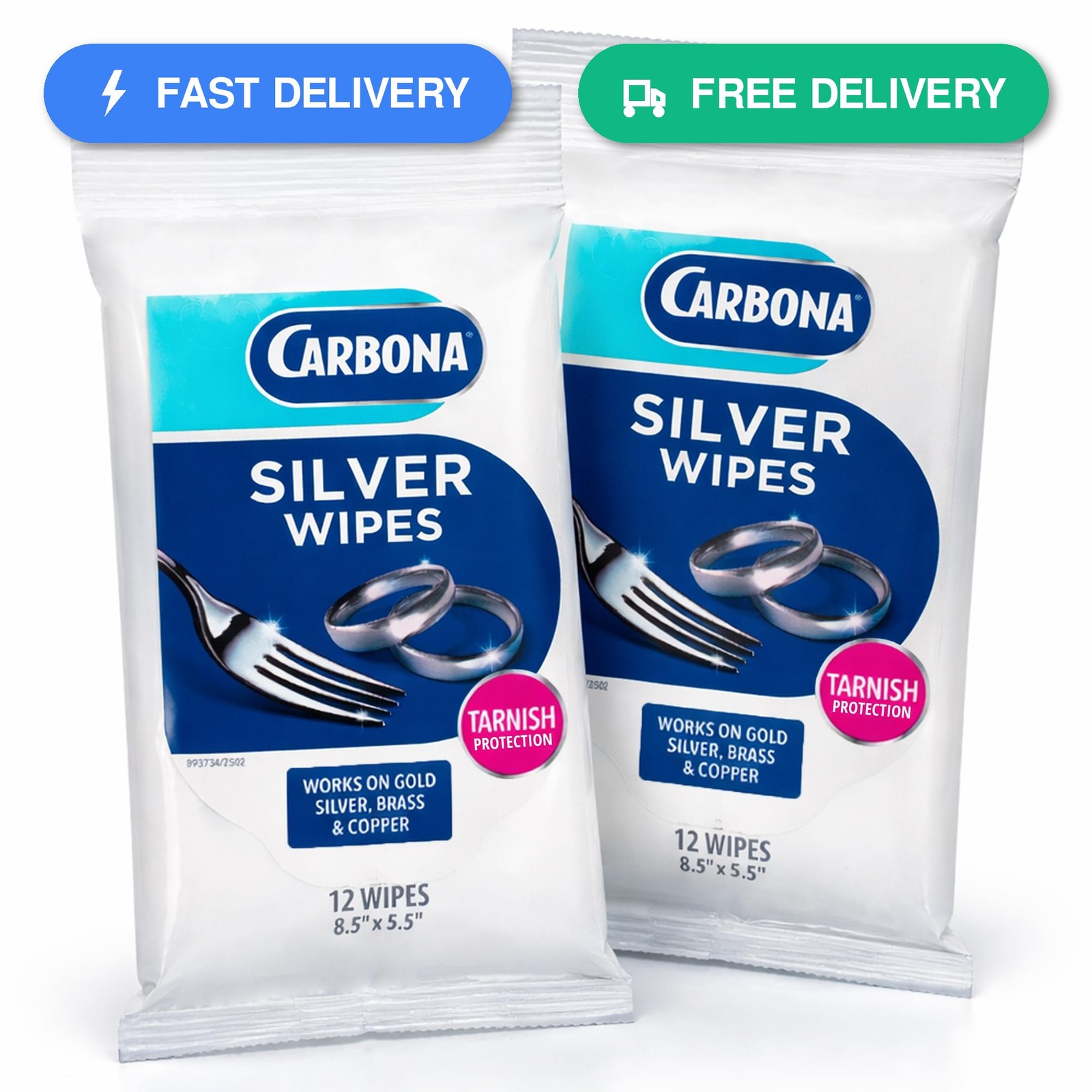 Carbona Silver Wipes, Tarnish Remover & Cleaner 12 Ct, 8.5″ x 5.5″…