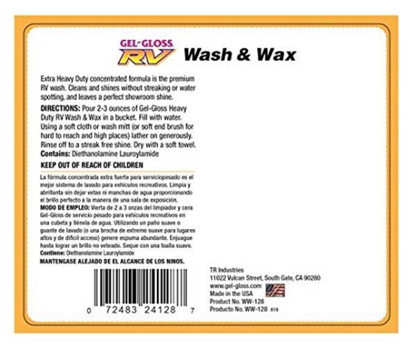 Gel-Gloss RV Wash and Wax – 128 oz. – WW-128(Packaging May Vary)