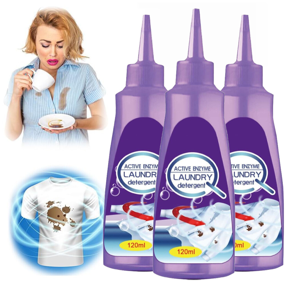 3× Active Enzyme Clothing Stain Removal Agent Active Enzymatic Laundry Cleaning~