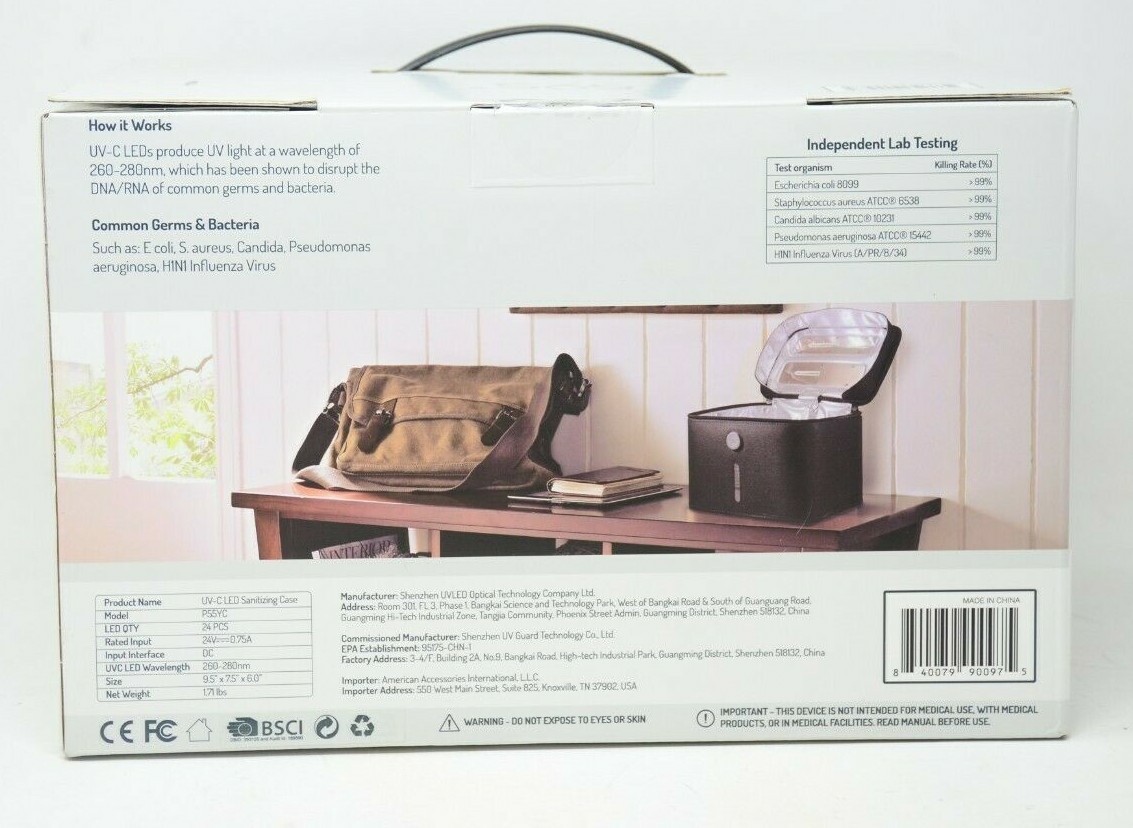 59S UV-C LED Sanitizing Case for Everyday Items 9.5″x7.5″x6″