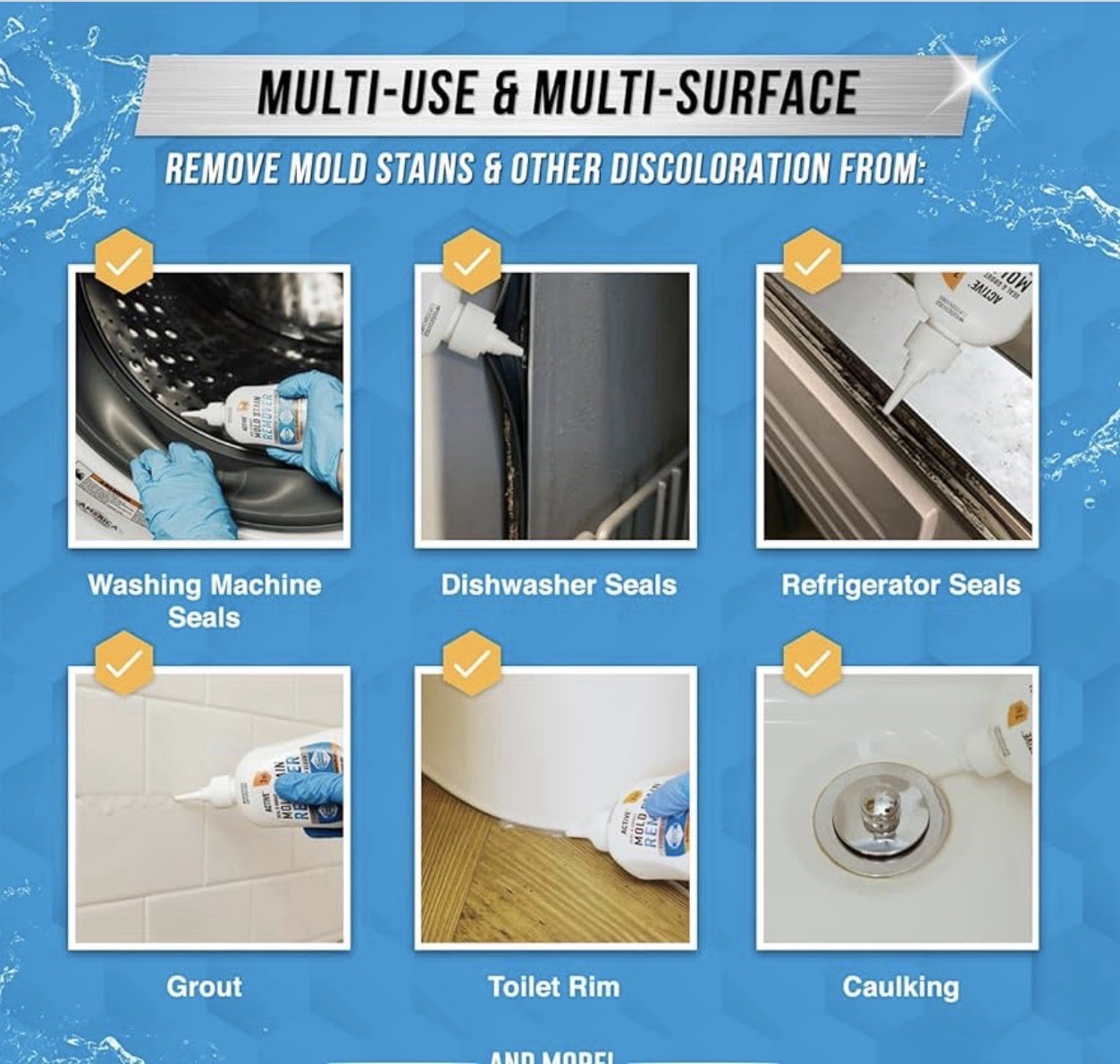 Mold Stain Remover Gel Cleaner -Heavy Duty Stain Cleaner for Front Loader Wash