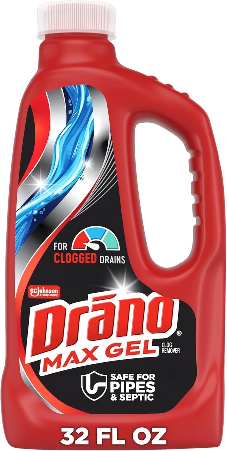 Drano Max Gel Drain Clog Remover, 32 oz – Unclogs Showers and Sinks.