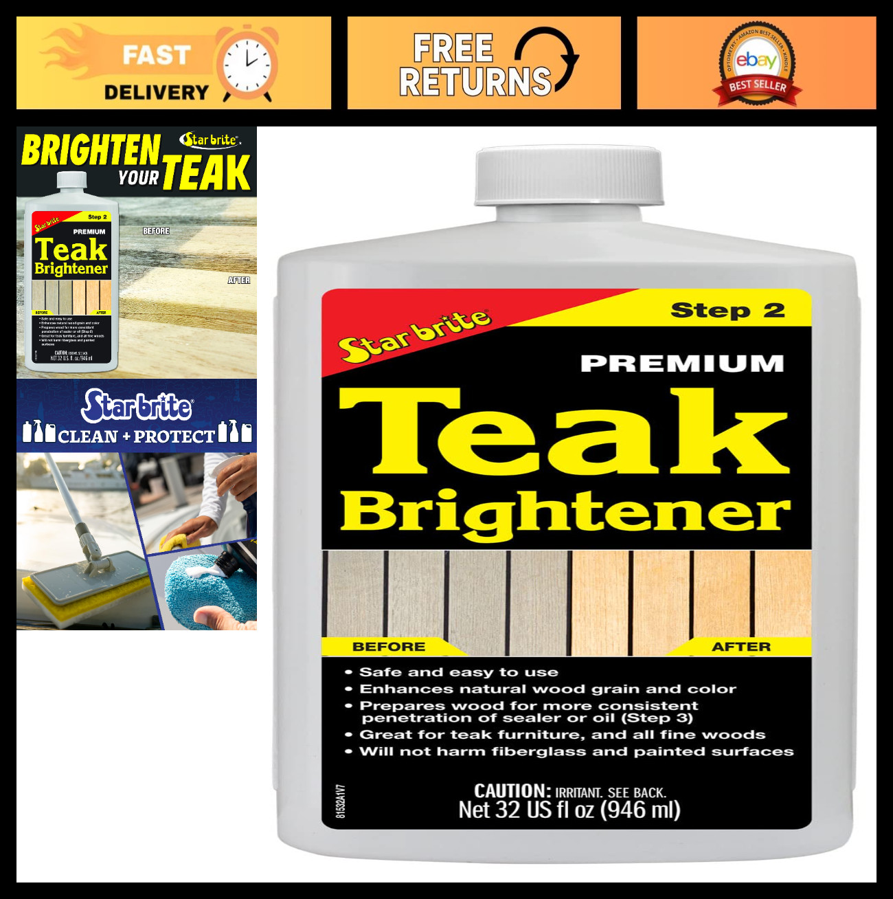 Teak Brightener for Natural Wood Grain Restoration & Color Enhancement – Prepare