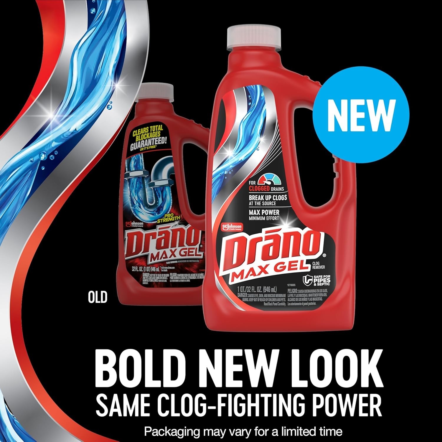 Drano Max Gel Drain Clog Remover, 32 oz – Unclogs Showers and Sinks.