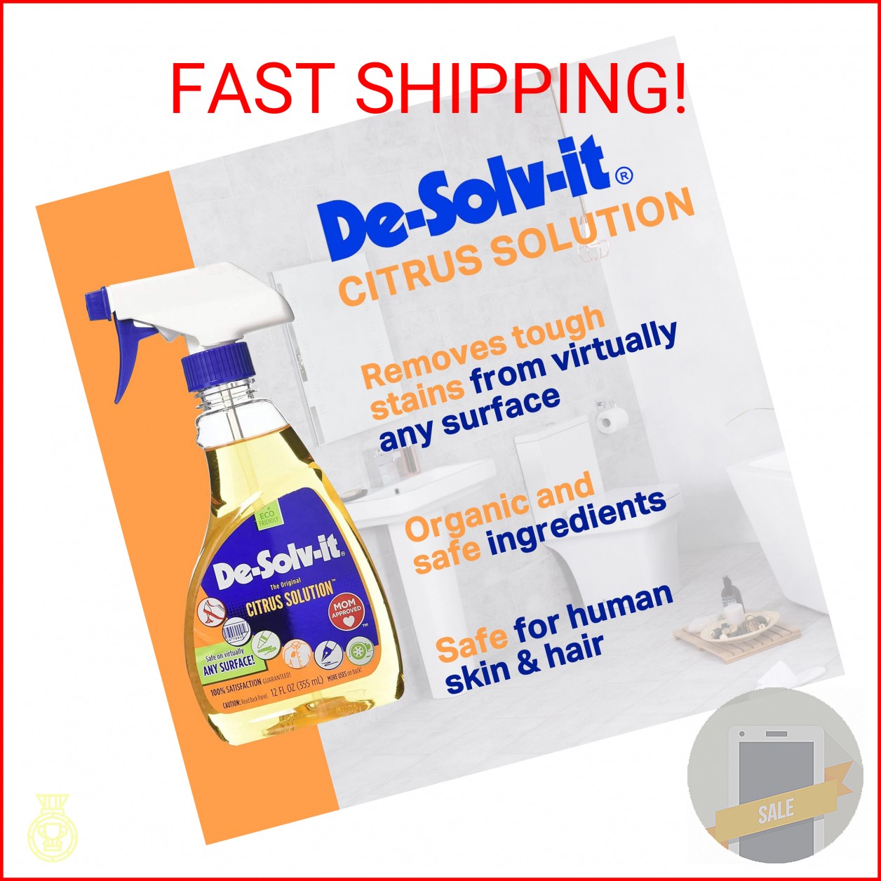 Orange-Sol De-Solv-It Citrus Solution – Multi-Surface Cleaner & Degreaser, Remov
