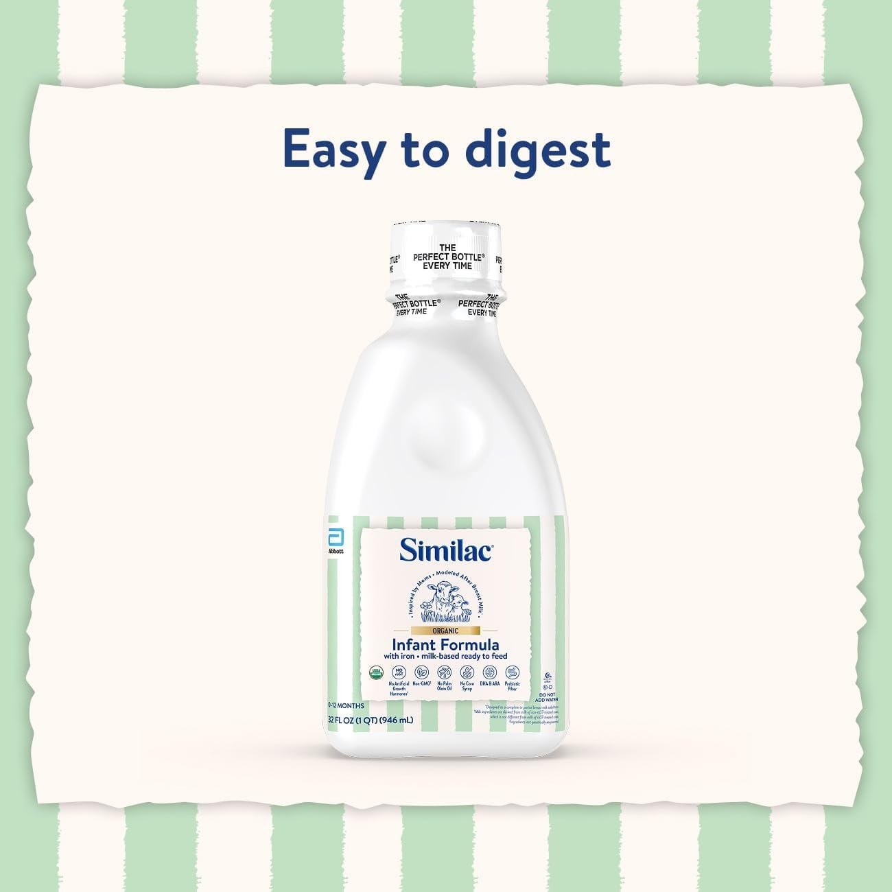 Similac Organic Infant Formula, Easy to Digest, USDA-Certified Organic, Ready