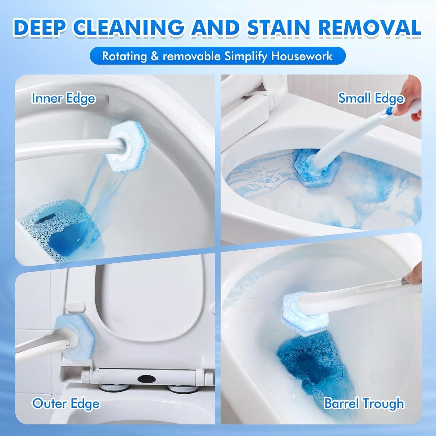 40 p Cleaner Wand Refills Disposable Toilet Brush Heads Compatible w Most Brands