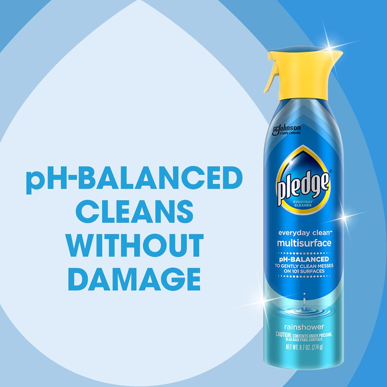 Pledge Ph-Balanced Multisurface Spray, Gently Clean 101 Surfaces, Remove Dust an