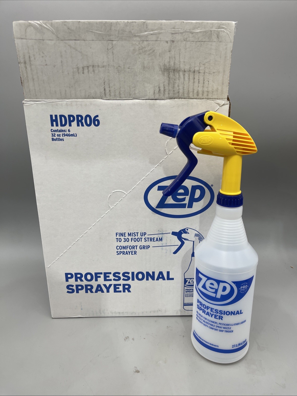 6 Pack Zep 32 oz Professional Trigger Spray Plastic Bottles New