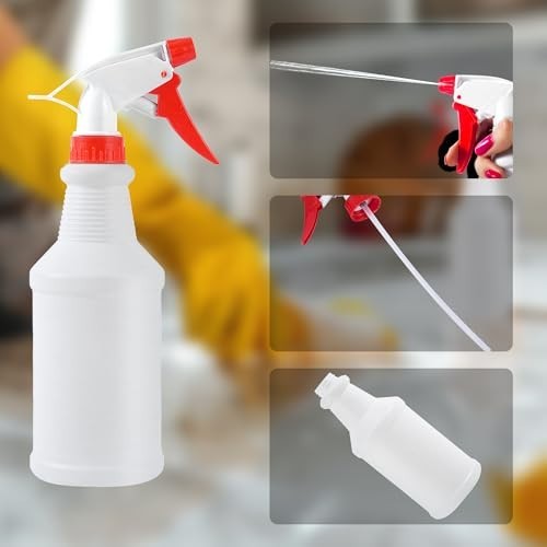 12 Pack 16 Oz Spray Bottles – Reusable Plastic Cleaning & Garden Spray Bottles
