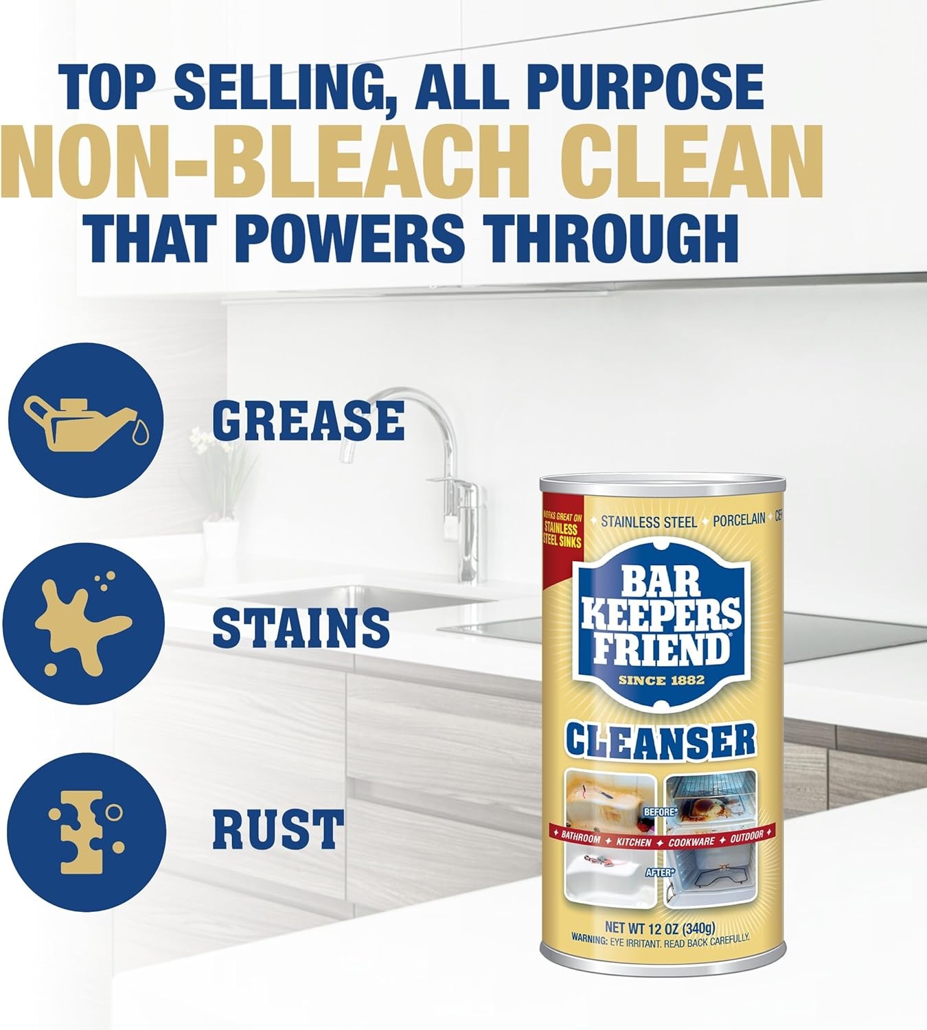 Bar Keepers Friend Powder Cleanser (2 x 12 oz) Multipurpose Cleaner