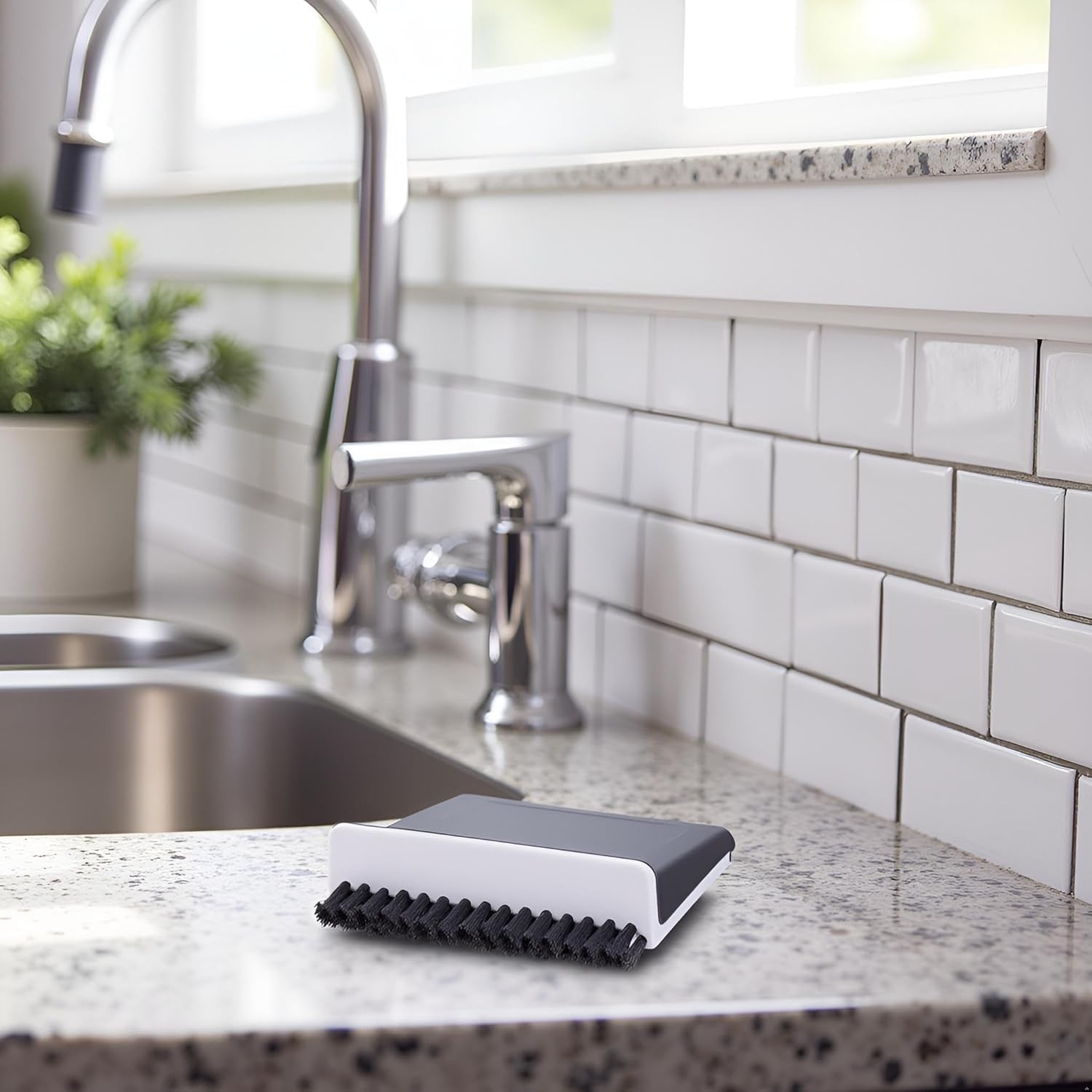 Black Kitchen Sink Squeegee Cleaner Countertop Brush Wiper Vegetable Cleaning…