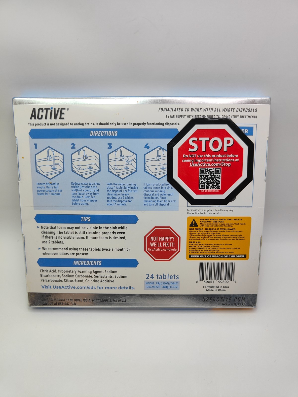 ACTIVE Disposal Cleaner Tablets, 24 Count (Citrus Scent)